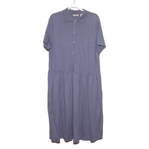 Eddie Bauer Cotton Short Sleeve Gathered Waist Dress Size 1X
